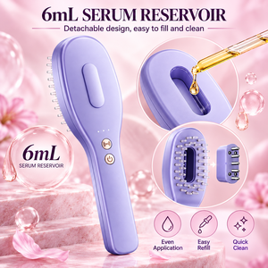 4 in 1 <b>Scalp</b> <b>Massager</b> Hair Growth Light Therapy Comb Red Blue Light Serum Reservoir Handheld <b>Brush</b> - Product Image 4