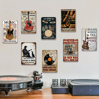 Fábrica al por mayor Rock música carteles de chapa guitarra rendimiento Placa de Metal sala de estar concierto decoración de la pared del hogar con grandes descuentos