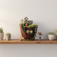 Roogo Home Pot de fleur de jardin de fées en résine fait à la main Design original pour imprimante 3D Top 1 vente de fleurs artificielles utilisées dans une boutique en ligne