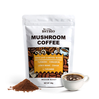 BSTBIO Marque Privée Mélange de Poudre de Champignons Lait de Coco Curcuma L-Théanine Cannelle 180g Café Instantané aux Champignons