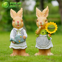 Statue de lapin Peter en résine amusante pour l'extérieur, sculpture d'animal de jardin pour la décoration de la ferme, du parc et du paysage