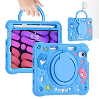 Étui portable antichoc pour tablette 2026 pour iPad Mini 7 Mini 6, coque mignonne avec support rotatif à 360°
