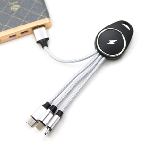 <span class=keywords><strong>Adaptateur</strong></span> de câbles de charge USB multifonctionnel pour porte-clés, ensemble d'adaptateurs de câbles de charge LED 3 en 1, chargeur de câble de voyage pour porte-clés - Product Image 4
