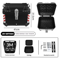 Boîte de rangement arrière pour moto ABS transfrontalière, grande capacité 45L, amovible, étanche, pour moto électrique