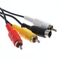 Câble FTOC 4 en 1 multi-S-Video AV en plastique noir de 1,8 m pour console de jeu 64 & GameCube, accessoires de jeu