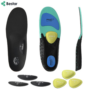 <span class=keywords><strong>Plantillas</strong></span> ortopédicas de 3 pasos con almohadilla de arco de talón extraíble, amortiguación doble PORON, cojín de nido de abeja, corrección ajustable del pie - Product Image 2