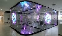 Écran LED flexible auto-adhésif, film LED cristallin, écran transparent sur verre P3.91 P6 P8