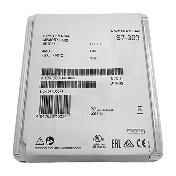 100% Original Brand New 6ES7953-8LM32-0AA0 4MB MMC Card for S7-300/S7-400 PLC Program Storage 1 Year Warranty Direct Plug-in