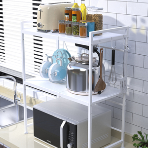 Étagère <span class=keywords><strong>d</strong></span>'<span class=keywords><strong>angle</strong></span> en acier au carbone à 3 couches, étagère à épices extensible pour four à <span class=keywords><strong>micro</strong></span>-ondes sur l'armoire de cuisine - Product Image 2