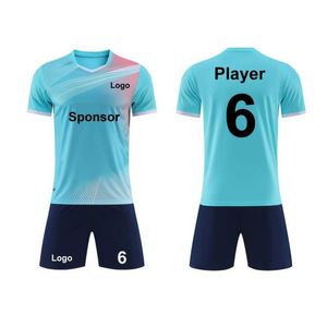 เสื้อฟุตบอลสีน้ำเงินเข้มผสมชมพูขายดีปี 2026 ผ้าโพลีเอสเตอร์ 100% รับสกรีนโลโก้ ชุดฟุตบอลไซส์ใหญ่พิเศษ - Product Image 2