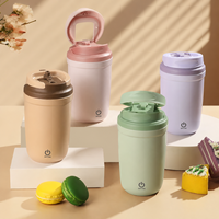 Gobelet à café intelligent de 14 oz en acier inoxydable 316 à double paroi isolé avec agitation automatique, couvercle et câble de données, idéal pour les cadeaux de bureau