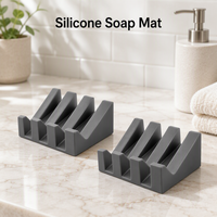 Porte-savon en silicone personnalisé incliné à drainage rapide, antidérapant, pour comptoir de salle de bain et cuisine