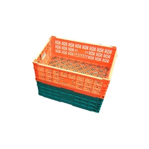 Lớn Lưới Vận Chuyển Nhựa Có Thể Gập Lại Hộp Đóng Mở Crate Với Nắp Nông Nghiệp Và Trái Cây Doanh Thu Vận Chuyển Folding Crate - Product Image 3