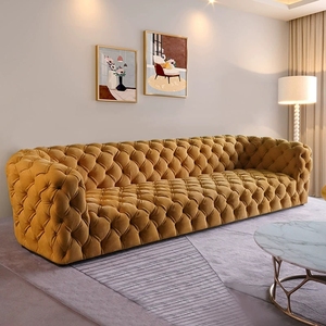 Venda quente Luxo Design Moderno Botão Creme Confortável Chegada Nova Fantasia Casa Sala Móveis De Veludo Sofá <span class=keywords><strong>Set</strong></span> - Product Image 3