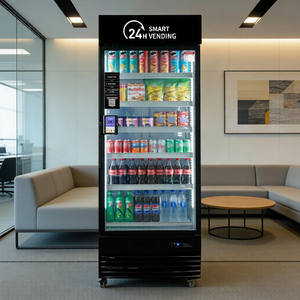 Haha ตู้จำหน่ายเครื่องดื่มอัจฉริยะแบบเปิดหน้าเครื่องหยอดเหรียญ Ai บัตรเครดิต4G Wi-Fi SDK 542 Pro สีดำ - Product Image 1