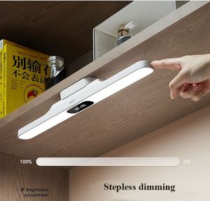 New USB Rechargeable Long Magnetic Infinitely Dimming Eye protection Touch Reading Light Bedside <b>LED</b> <b>Clock</b> Desk Lamp for Bedroom - Product Image 3
