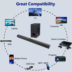 Système <span class=keywords><strong>de</strong></span> cinéma maison 2.1 <span class=keywords><strong>Barre</strong></span> <span class=keywords><strong>de</strong></span> <span class=keywords><strong>son</strong></span> TV sans fil avec caisson <span class=keywords><strong>de</strong></span> basses Doté d'une interface Bluetooth HD MI USB Aux - Product Image 2