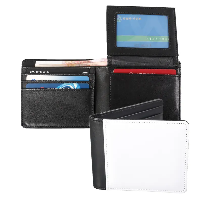 RubySub Single Side PU Wallet Sublimation Blank Wallet Men's Short Wallet with Pocket