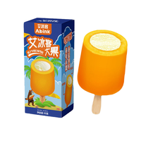 Abink Trending Big Fruit Popsicle Crème glacée saveur raisin avec des additifs au chocolat et au lait emballés dans une boîte et un sac