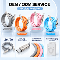 Câble de charge plat en silicone liquide 2-en-1 USB-C vers USB-C 240W et double sortie 8 broches 27W – Vente en gros