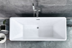Vasca da bagno in resina pietra Freestanding a superficie solida vendita calda in acrilico nero opaco massaggio ad aria di lusso moderno battubt - Product Image 6