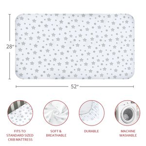 ผ้าปูที่นอนเด็กอ่อนแบบพอดีตัว ผลิตจากผ้าเจอร์ซีย์คอตตอน 100% ลายพิมพ์ - Product Image 3