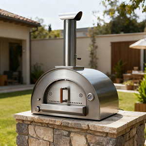 Forno per Pizza Italiano Moderno Kingoda in Acciaio Inox per Esterni - Portatile e Resistente, a Carbone/Legna, per 2-3 Persone, Grigliatura Automatica - Product Image 3