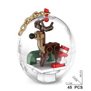 Set de 6 Bloques de Construcción de Bolas de Cristal Navideñas, Caja Sorpresa con Llavero, Juguete Educativo Creativo para Niños, Regalo - Product Image 3