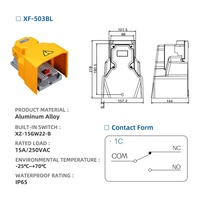 Interrupteur à pédale électrique industriel 15A 120V en aluminium moulé sous pression IP65, sécurité anti-chute