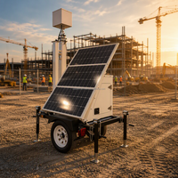 CE Certified Towable Solar Powered CCTV Security Trailer 3*100W Solar Panel Camera System 4G WIFI CCTV Trailer