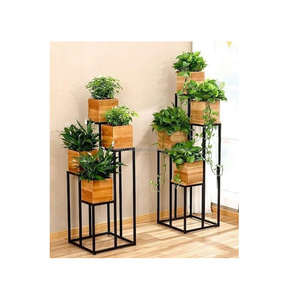 Support de pot de fleur d'angle en bois au design unique pour la décoration de la maison et du centre commercial du fournisseur indien - Product Image 1