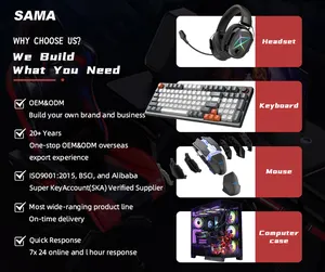 SAMA-Teclado mecánico de aluminio para videojuegos, retroiluminado, LED, RGB, 104 teclas, ABS, duradero, interruptor azul, con cable USB