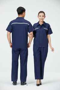 Uniforme de <span class=keywords><strong>Trabajo</strong></span> 100% Algodón, Venta al Por Mayor de Fábrica, Ropa Industrial Personalizada de Manga Corta, Traje de <span class=keywords><strong>Trabajo</strong></span> de Verano - Product Image 6