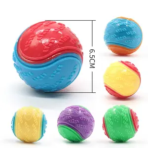 Dog Toys Latex Squeaky Tooth Cleaning Treat Ball Tough Chew Toys Interactive Dog Ball Funny Dog Chew Toy