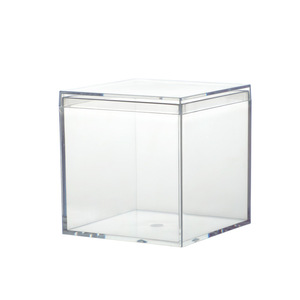 ZL Wholesale Customized Hard Plastic Storage Stackable Cube Box With Lid Acrylic Clear For Candy Packaging Transparent PS Box