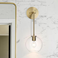 Lampe murale nordique en verre ETL en stock aux États-Unis, en fer noir, pour salon