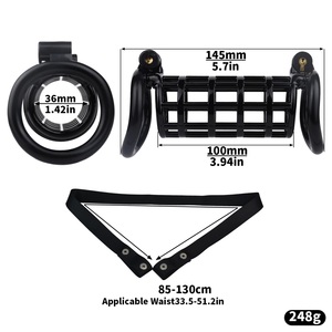 Jaula <span class=keywords><strong>de</strong></span> Castidad Masculina con Diseño <span class=keywords><strong>de</strong></span> Pájaro <span class=keywords><strong>de</strong></span> Doble Pezón, Resina 3D Integrada, con Cinturón Elástico Auxiliar - Product Image 2