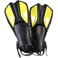 Palmes de plongée assistée en silicone monobloc, légères, longues et réglables, étanches, pour enfants