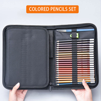 DASHENG 48 72 fourniture de crayons de couleur ensemble d'art à base d'eau ensemble de crayons de couleur dans le sac à main pour croquis et dessin cadeau