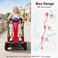 Scooter de mobilité pliable à quatre roues pour personnes âgées, moteur sans balais 500W, batterie au lithium étanche haute résistance 120 kg, télécommande