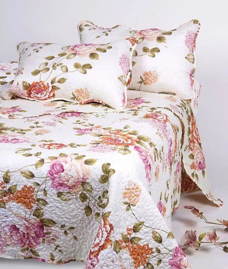 3 قطعة لون مخصص مطبوعة زهرة خليط غطاء سرير تصاميم