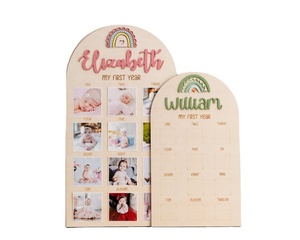 Cadre photo OEM My First Year Cadre photo en bois pour bébé 12 mois Cadre souvenir pour nouveau-né - Product Image 1