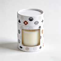 Boîtes d'emballage personnalisées pour bougies, logo en feuille d'or, tubes cylindriques pour bougies, boîte en papier avec fenêtre en PVC