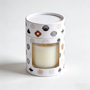 Custom Candle Packaging Boxes Gold <b>Foil</b> Logo Gift Cylinder Candles Tubes paper box with PVC <b>Window</b> - Product Image 6
