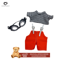 Boneka Beruang Teddy Kacamata Hitam Kain Katun Berkualitas Tinggi Poliester Unisex