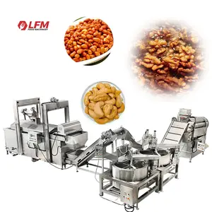 Commercial Crunchy Broad Bean Processing Line Coated Peanut Oil Frying Line Automatic Cashew Hazelnut Fried Production Line