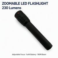 Lampe de poche 230 lumens, mini torche LED zoomable en alliage d'aluminium, étanche IP64, lumière EDC pour le camping, l'inspection et les activités de plein air