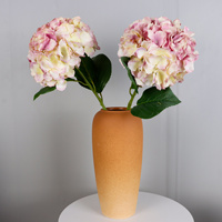 Bunga Hydrangea Buatan Tangkai Tunggal, Bunga Hydrangea Sutra Palsu Kepala Besar untuk Dekorasi Pernikahan, Vas Rumah, Meja, dan Rangkaian Bunga