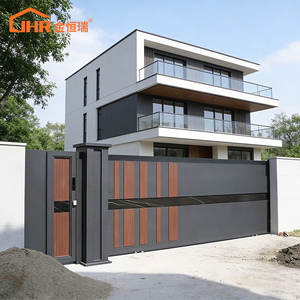<span class=keywords><strong>Portail</strong></span> coulissant en aluminium pour allée avec porte piétonne intégrée et <span class=keywords><strong>portillon</strong></span> latéral, thermolaqué - Product Image 4