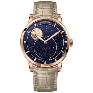 <span class=keywords><strong>AGELOCER</strong></span> Original Montre Aventurine Bleue Phase de Lune 29.51 Jours Cadeau d'Anniversaire pour Homme - Product Image 4